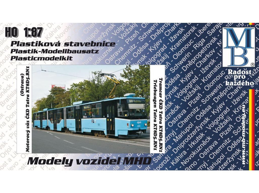 Stavebnice článkové tramvaje KT8D5.RN1 "DP Ostrava"