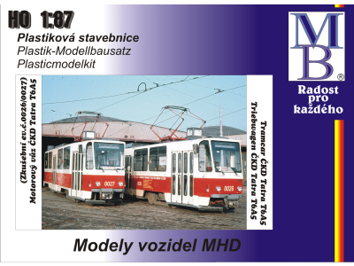 Stavebnice tramvaje ČKD Tatra T6A5 "zkušební vůz 0026/0027"