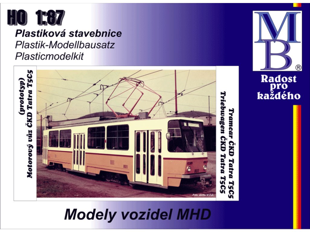Stavebnice tramvaje ČKD Tatra T5C5 "zkušební vůz 8011"