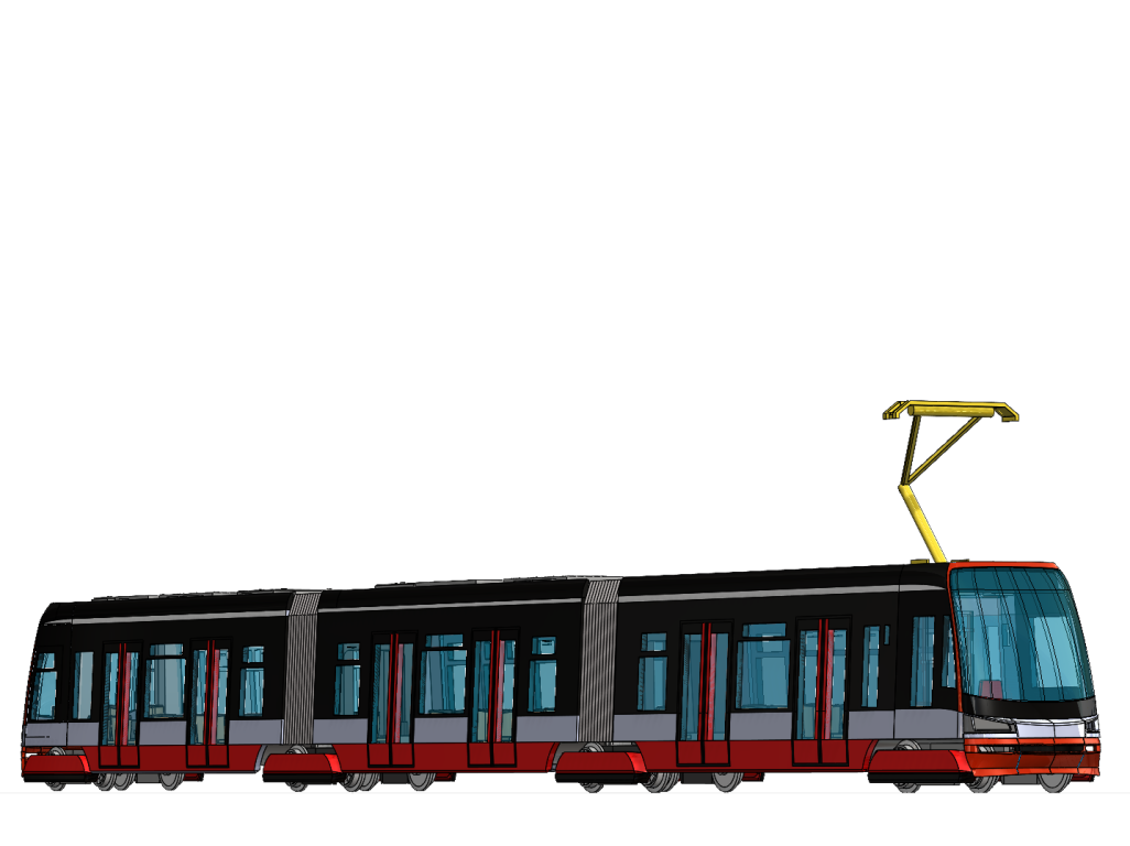 Model nízkopodlažní tramvaje