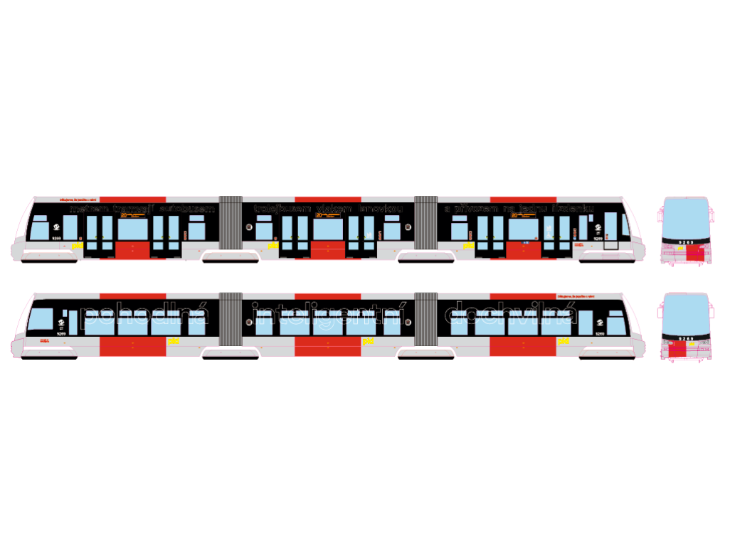 Model nízkopodlažní tramvaje