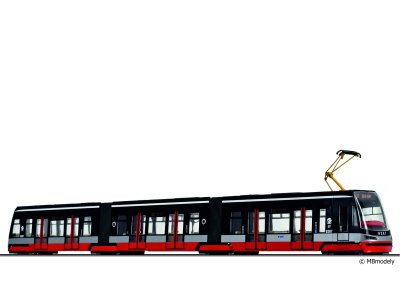 Model nízkopodlažní tramvaje